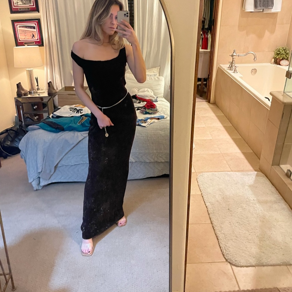 Vintage Henri Bendel Knit Evening Gown w/ little hints of sparkles ✨ - Picture 3 of 12